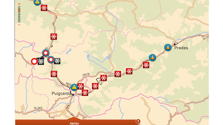 La neu dificulta la circulació a Cerdanya i Capcir