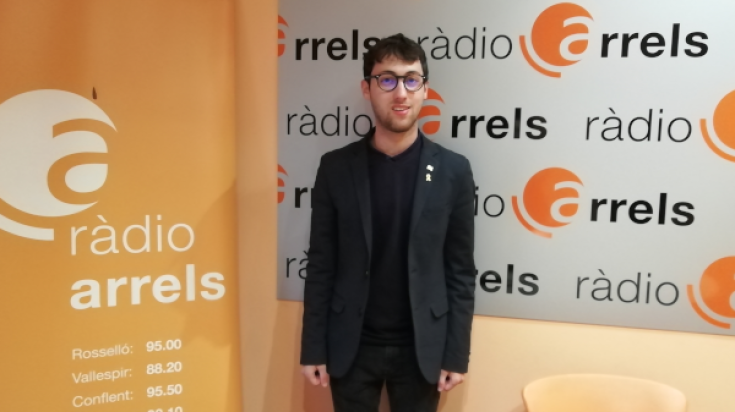 El president de l'Associació Catalana d'Estudiants, Rémy Farré, als estudis de Ràdio Arrels
